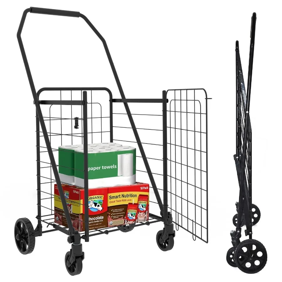 Shopping Cart with open door Grocery Cart on Wheels Foldable Utility Shopping Carts with 360 Rolling Swivel Wheels for Grocerie 
Shopping Cart with open door Grocery Cart on Wheels Foldable Utility Shopping Carts with 360 Rolling Swivel Wheels for Grocerie
