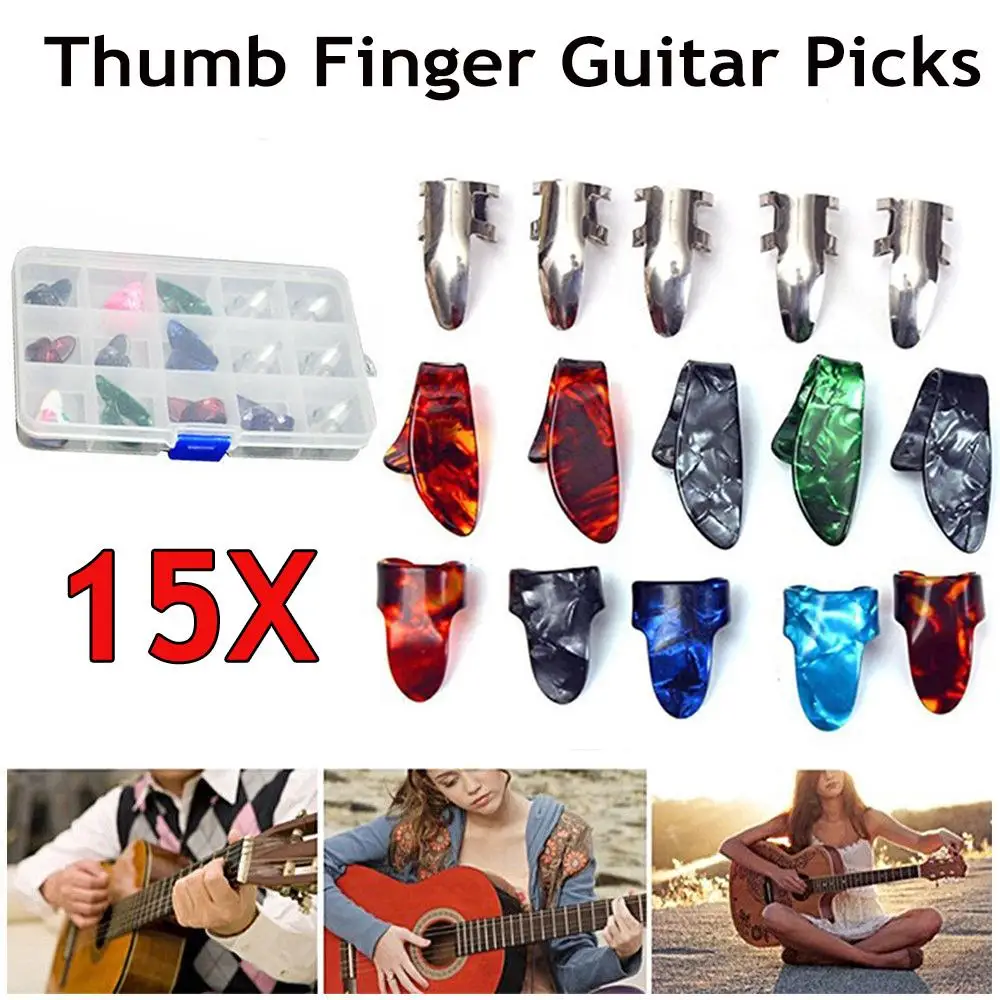 Guitar Finger Set Picks Guitar Finger Picks Fingertip Protector Thumb Durable Lightweight Ultra Thin Bass Accessories
Guitar Finger Set Picks Guitar Finger Picks Fingertip Protector Thumb Durable Lightweight Ultra Thin Bass Accessories