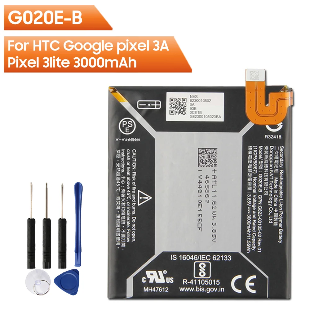 НОВАЯ сменная батарея для телефона G020E-B для Google Pixel 3A Pixel 4 3 Lite, перезаряжаемые батареи 3000 мАч
НОВАЯ сменная батарея для телефона G020E-B для Google Pixel 3A Pixel 4 3 Lite, перезаряжаемые батареи 3000 мАч