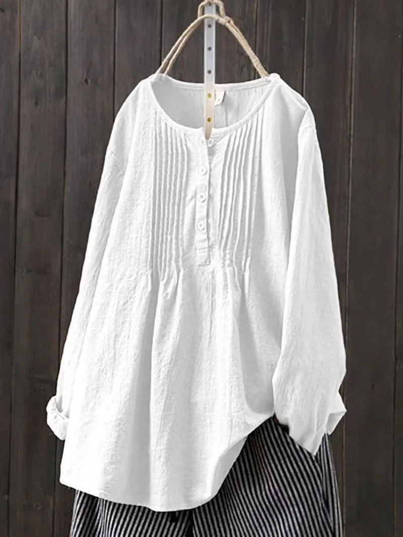 Women Summer Casual Long Sleeve O Neck Loose Blouse Korean Vintage Harajuku Solid Cotton and Linen Shirt Y2k Oversized 5XL Tops
Women Summer Casual Long Sleeve O Neck Loose Blouse Korean Vintage Harajuku Solid Cotton and Linen Shirt Y2k Oversized 5XL Tops