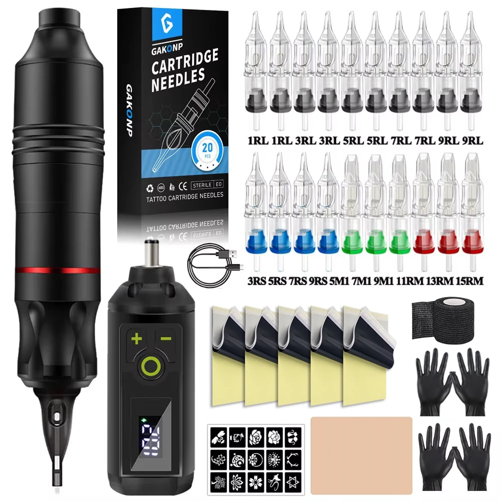 Rotary Wireless Tattoo Pen Kit Set Tattoo Machine Kit with Wireless Power Supply Cartridge Needles for Tattoo Beginner
Rotary Wireless Tattoo Pen Kit Set Tattoo Machine Kit with Wireless Power Supply Cartridge Needles for Tattoo Beginner