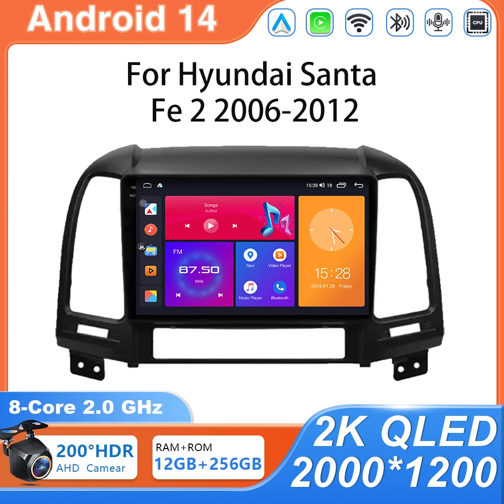 Автомобильное радио Android для Hyundai Santa Fe 2 2006-2012 GPS-навигация 2 Din 4G Мультимедийный видеоплеер DVD Carplay 4G без 2 din 2 din
Автомобильное радио Android для Hyundai Santa Fe 2 2006-2012 GPS-навигация 2 Din 4G Мультимедийный видеоплеер DVD Carplay 4G без 2 din 2 din