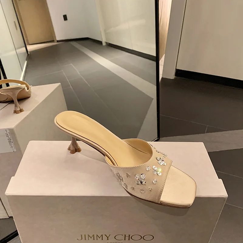 Summer Women's Shoes Elegant French High Heeled Sandals for Woman Fashion Rhinestone Casual Shoes Designer Shoes Sandalias Mujer
Summer Women's Shoes Elegant French High Heeled Sandals for Woman Fashion Rhinestone Casual Shoes Designer Shoes Sandalias Mujer