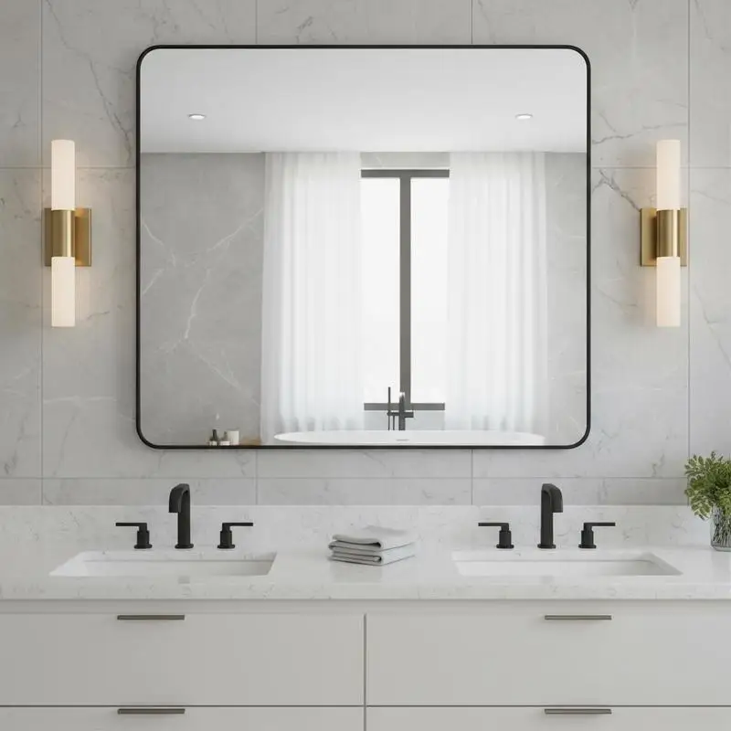 Wall Vanity Glass 30" x 48" For Bathroom Bedroom Living Room, Aluminium Alloy Frame Explosion-Proof Film Z-Shaped Bracket Large Rectangle Vertical Horizontal Hanging High Definition Deep Set Profile Mirror
Wall Vanity Glass 30" x 48" For Bathroom Bedroom Living Room, Aluminium Alloy Frame Explosion-Proof Film Z-Shaped Bracket Large Rectangle Vertical Horizontal Hanging High Definition Deep Set Profile Mirror