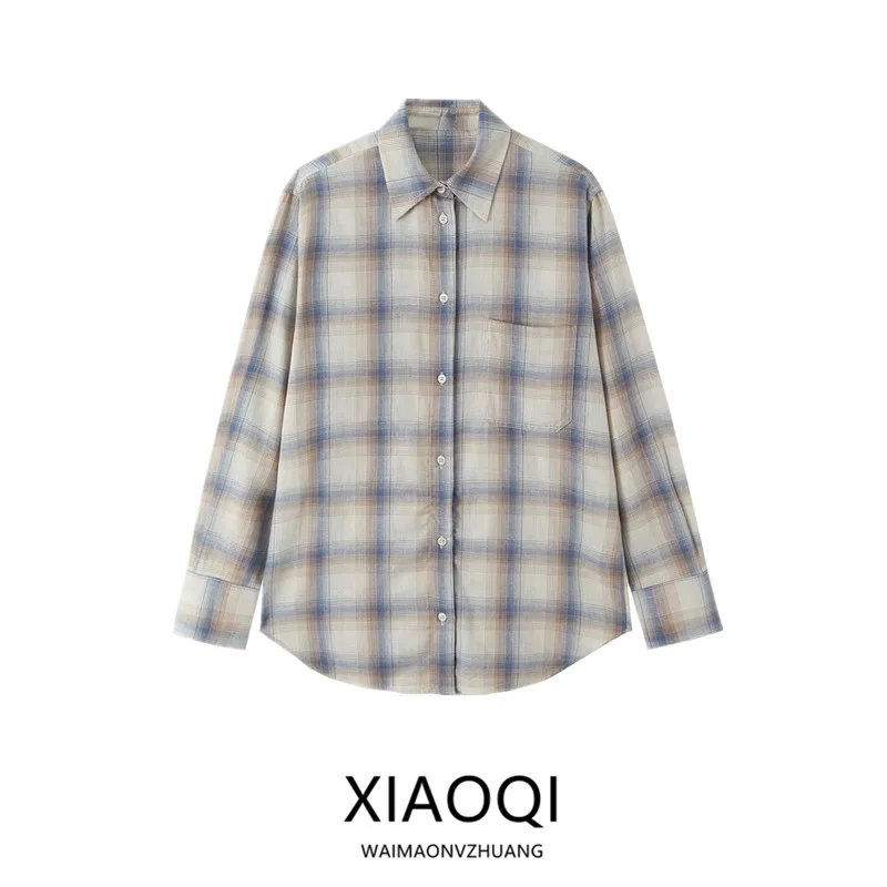 Spring 2026 Women's Plaid Shirt Long Sleeve Loose Fit Pocket Versatile New Arrival Fashion Ladies' Shirt European Style
Spring 2026 Women's Plaid Shirt Long Sleeve Loose Fit Pocket Versatile New Arrival Fashion Ladies' Shirt European Style