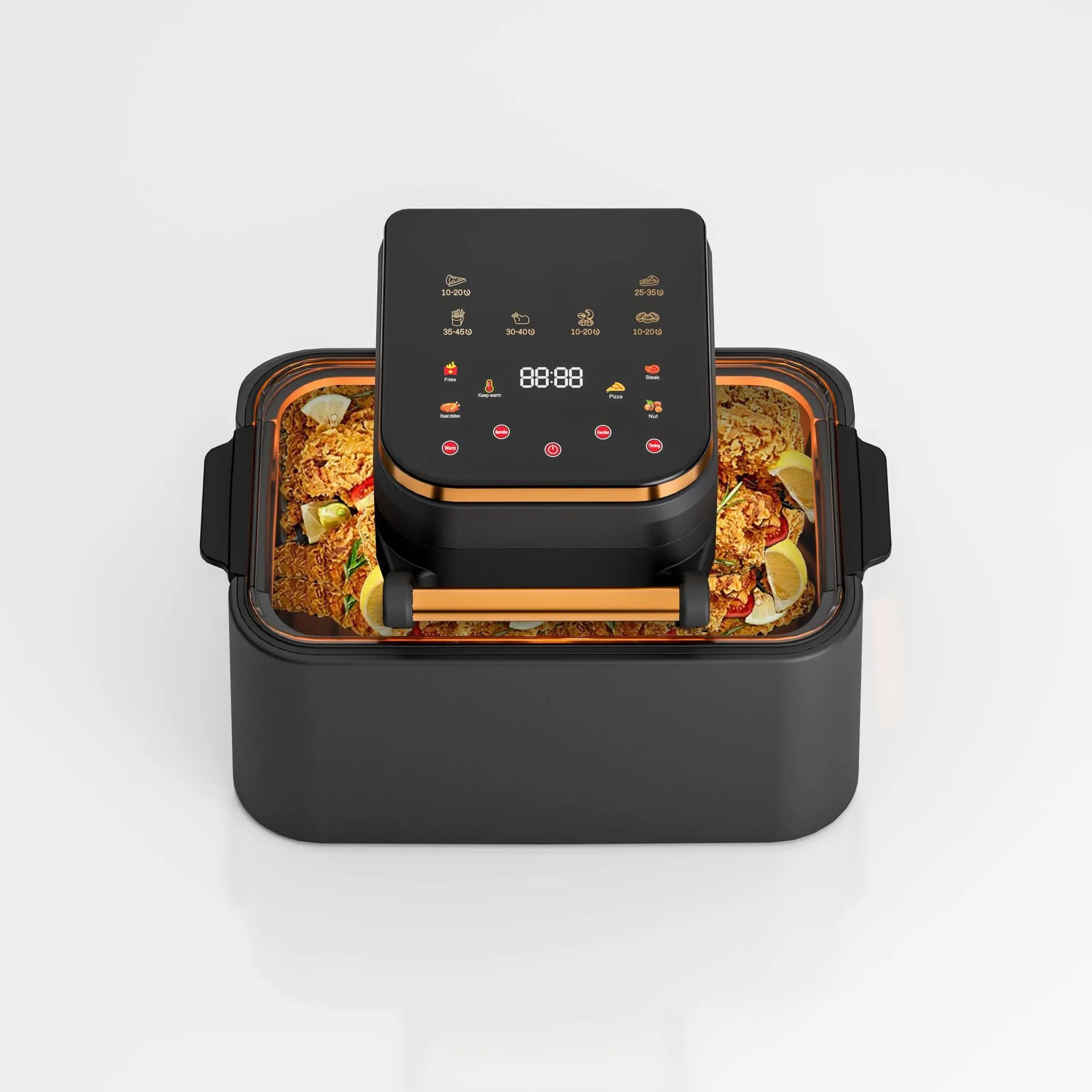 2026 New model household air fryer with 12L large capacity and multi-functional touch screen design
2026 New model household air fryer with 12L large capacity and multi-functional touch screen design