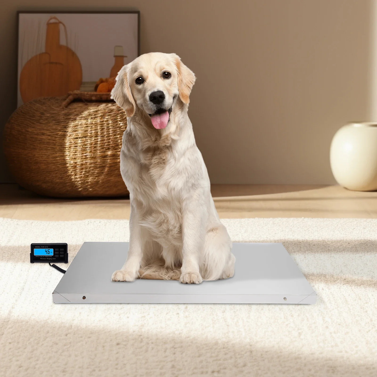 Large Pet Scale – Waterproof Stainless Steel, Dual Weighing Modes, 0.05kg/0.1kg Accuracy for Dogs and Farm Animals 
Large Pet Scale – Waterproof Stainless Steel, Dual Weighing Modes, 0.05kg/0.1kg Accuracy for Dogs and Farm Animals