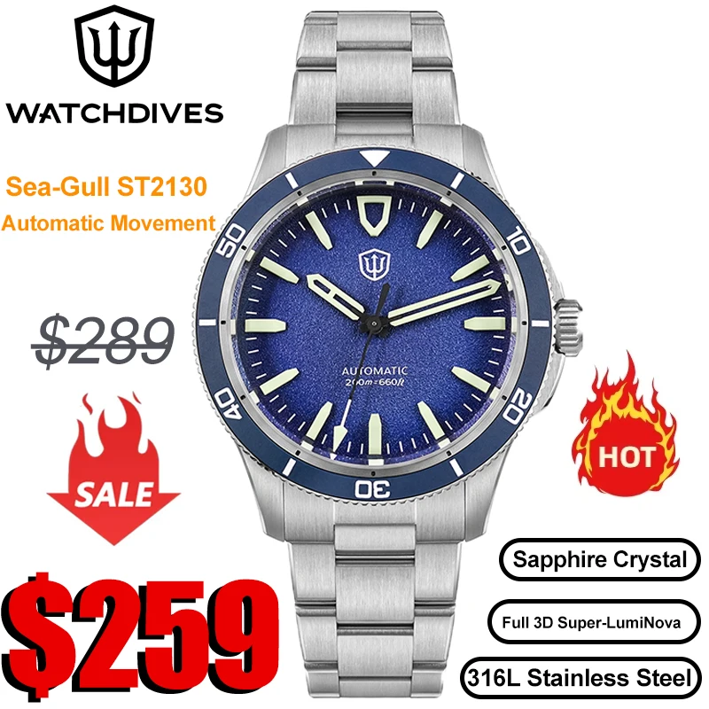 Watchdives Premier WD0019 Men Watch Sea-Gull ST2130 Automatic Movement Sapphire Ceramic Bezel LumiNova Adjustable Clasp Watches
Watchdives Premier WD0019 Men Watch Sea-Gull ST2130 Automatic Movement Sapphire Ceramic Bezel LumiNova Adjustable Clasp Watches