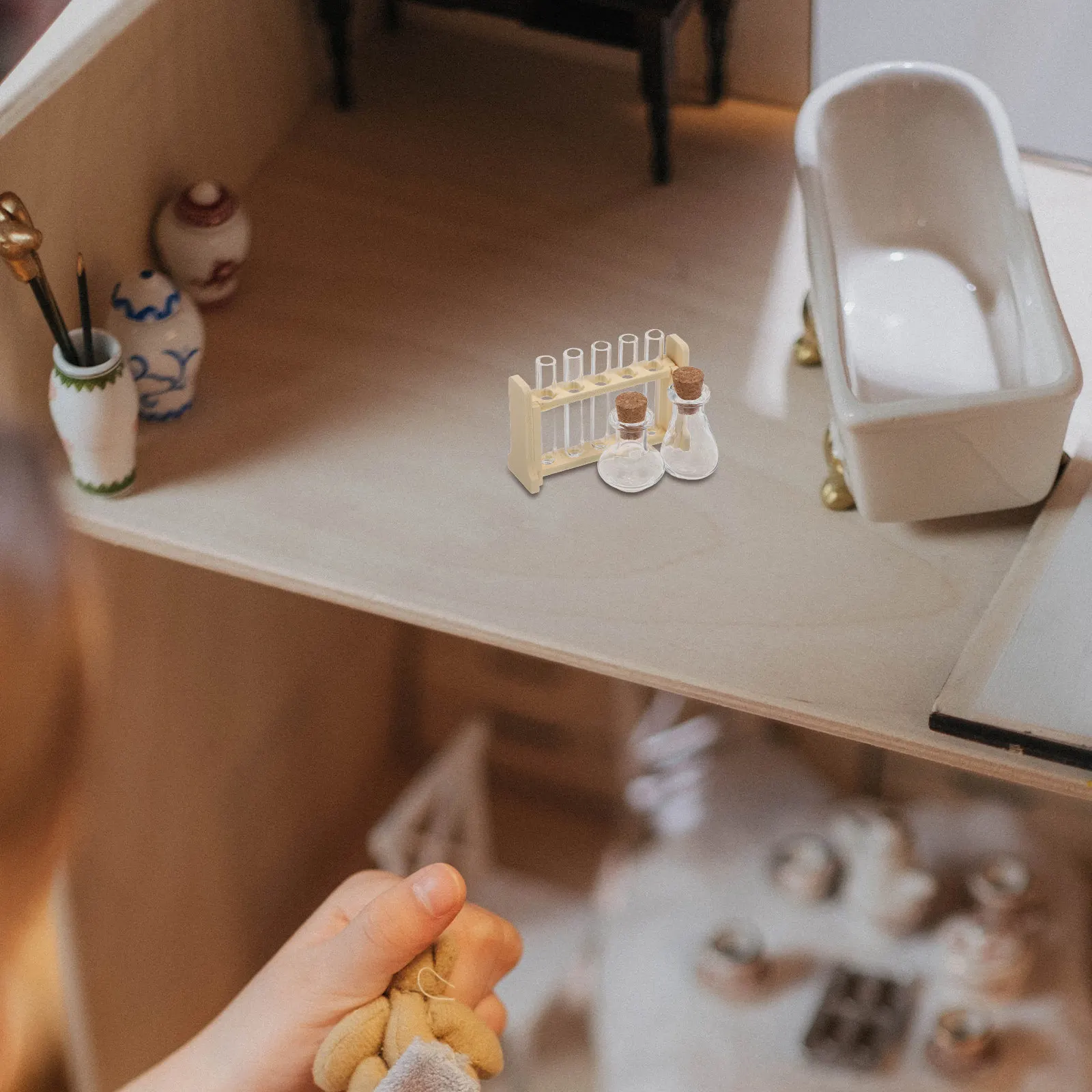 1 Set Mini Test Tube Rack Science Experiment Simulation Laboratory Educational Science Scene Accessories for Mini House Layout
1 Set Mini Test Tube Rack Science Experiment Simulation Laboratory Educational Science Scene Accessories for Mini House Layout