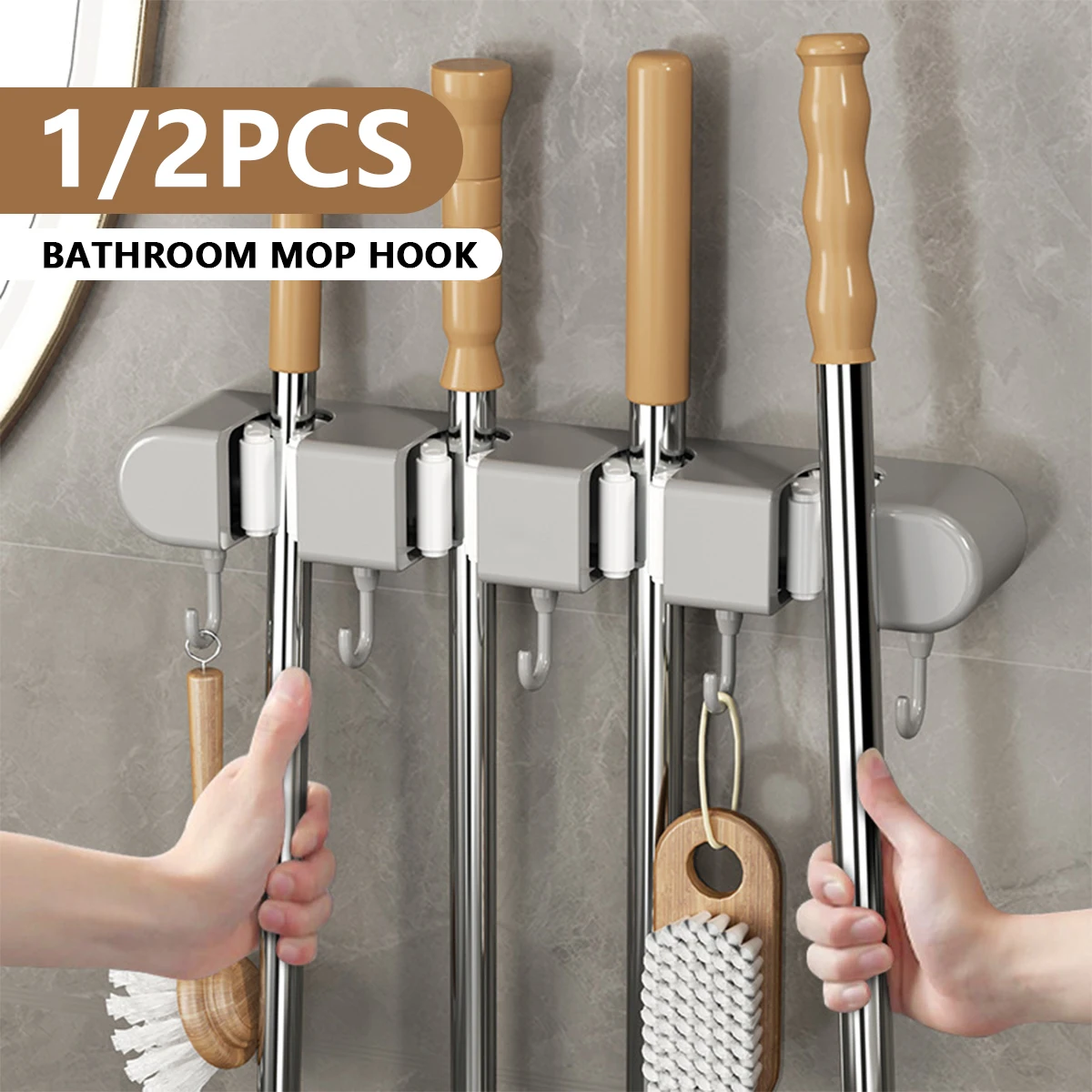 Wall-Mounted Mop Rack Multifunctional Broom Rack Hook Abs Material Storage Hook Kitchen Bathroom Hook Organization Accessories
Wall-Mounted Mop Rack Multifunctional Broom Rack Hook Abs Material Storage Hook Kitchen Bathroom Hook Organization Accessories