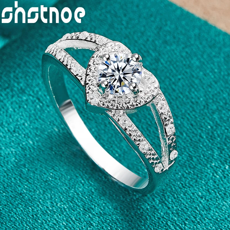 SHSTONE 925 Sterling Silver Pretty Fashion Zircon Heart Ring For Women Engagement Bridal Wedding Bands Charm Jewelry Accessories
SHSTONE 925 Sterling Silver Pretty Fashion Zircon Heart Ring For Women Engagement Bridal Wedding Bands Charm Jewelry Accessories