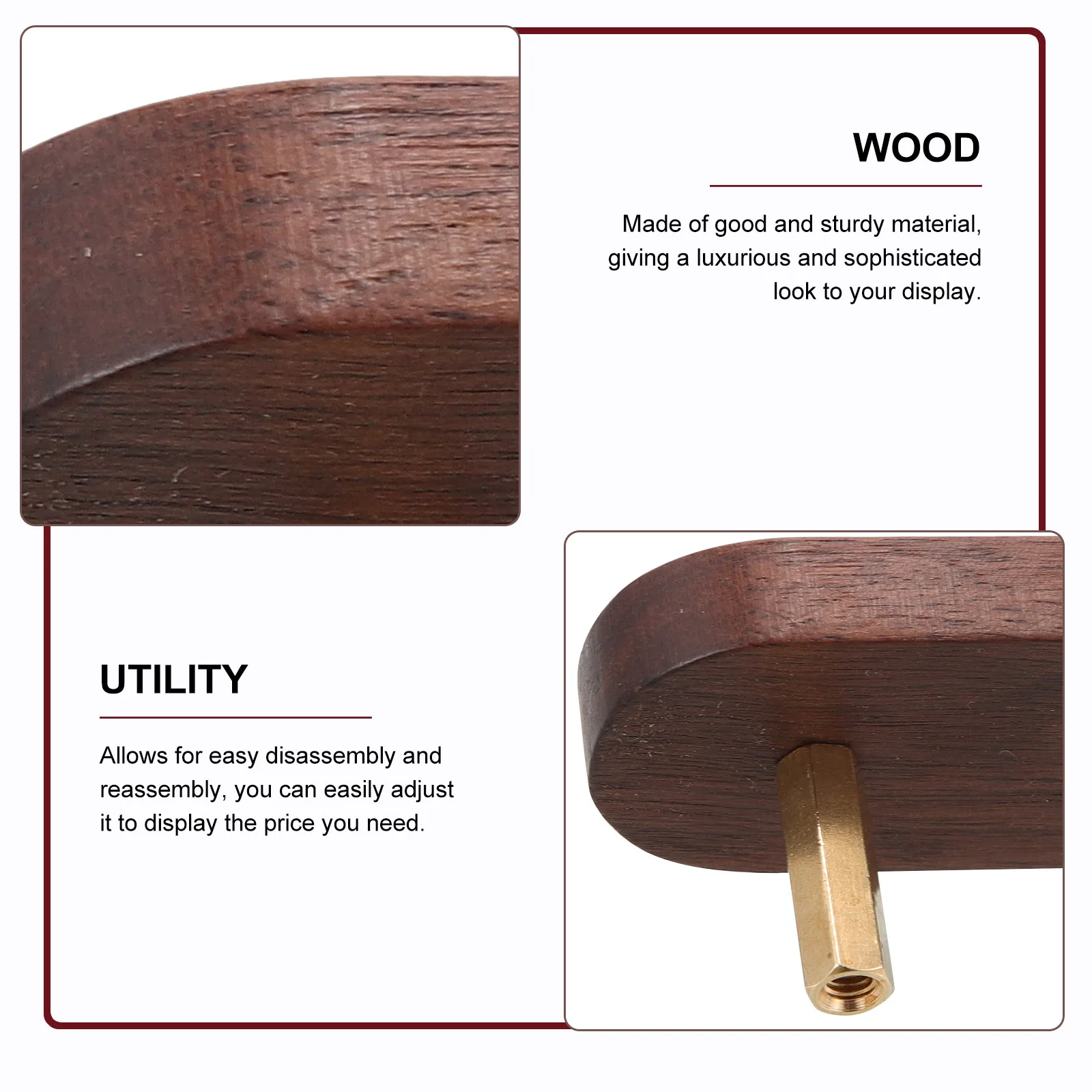 Wooden Price Tag Display Holder Label Rack Printer Merchandise Sign Menu Stand Metal Retail Countertop
Wooden Price Tag Display Holder Label Rack Printer Merchandise Sign Menu Stand Metal Retail Countertop
