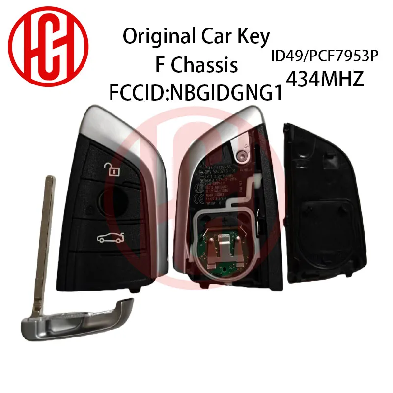 Оригинальный автомобильный ключ с чипом ID49, 434 МГц, шасси F, FCCID NBGIDGNG1, IC 2694A-IDGNG1 для BMW, 3 кнопки, оригинальный пульт дистанционного управления
Оригинальный автомобильный ключ с чипом ID49, 434 МГц, шасси F, FCCID NBGIDGNG1, IC 2694A-IDGNG1 для BMW, 3 кнопки, оригинальный пульт дистанционного управления