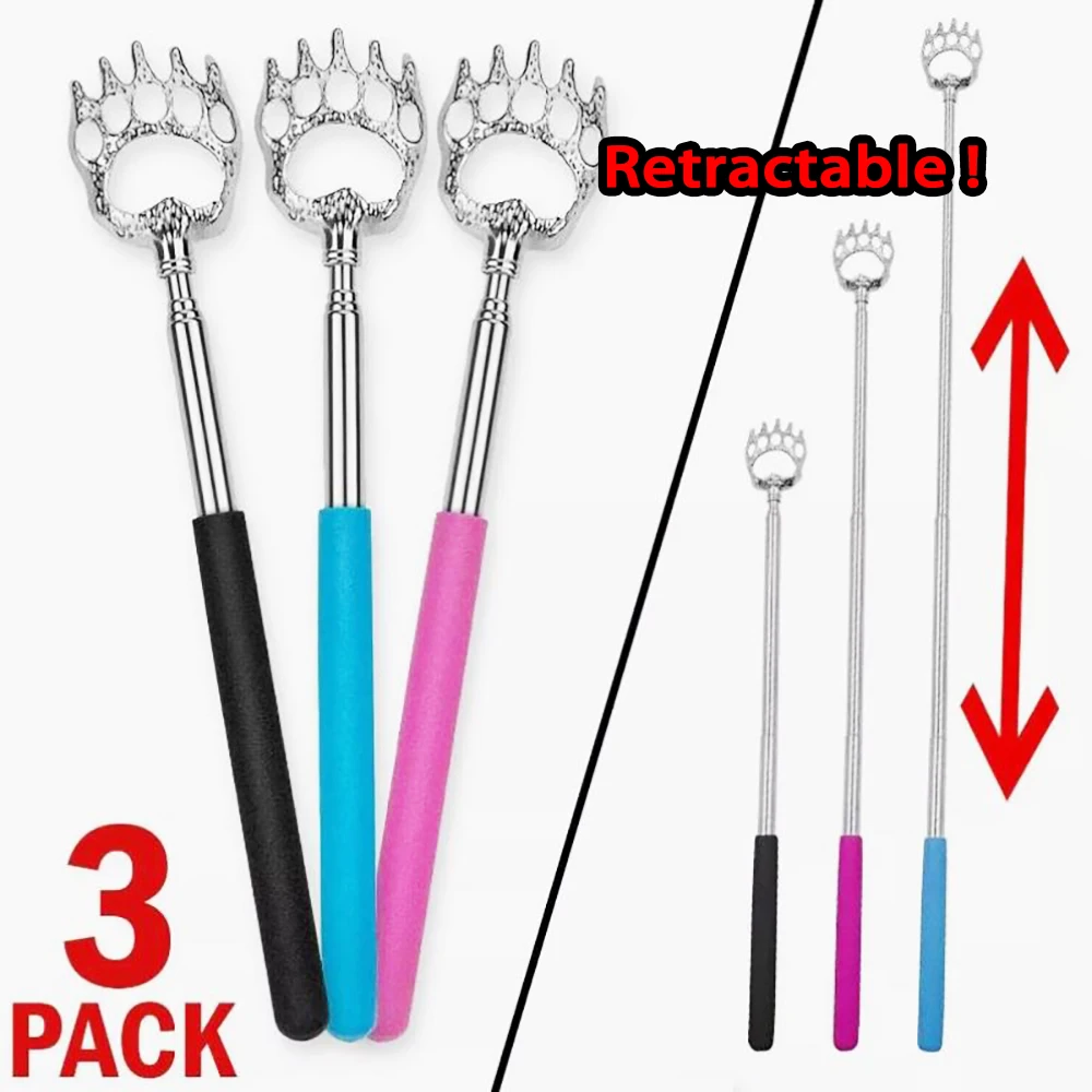 3pcs Extendable Back Scratcher Portable Telescoping 304 Stainless Steel Back Scratchers Hand Massager
3pcs Extendable Back Scratcher Portable Telescoping 304 Stainless Steel Back Scratchers Hand Massager
