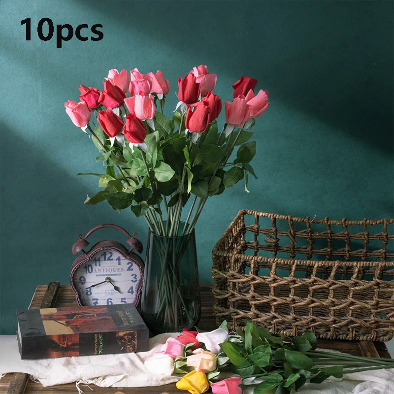 10 Pieces Artificial Flower Real Touch Moisturizing Rose Home Decoration Wedding Bride Bouquet Valentine's Day Gift
10 Pieces Artificial Flower Real Touch Moisturizing Rose Home Decoration Wedding Bride Bouquet Valentine's Day Gift