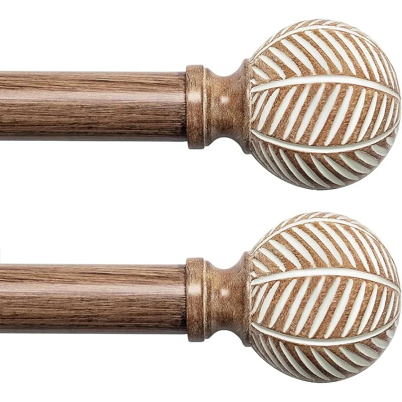 Wood Curtain Rods for Windows: 1 Inch Diameter Adjustable Drapery Rods 48" to 86", 2 Pack Heavy Duty Window Rod with Imitation W
Wood Curtain Rods for Windows: 1 Inch Diameter Adjustable Drapery Rods 48" to 86", 2 Pack Heavy Duty Window Rod with Imitation W