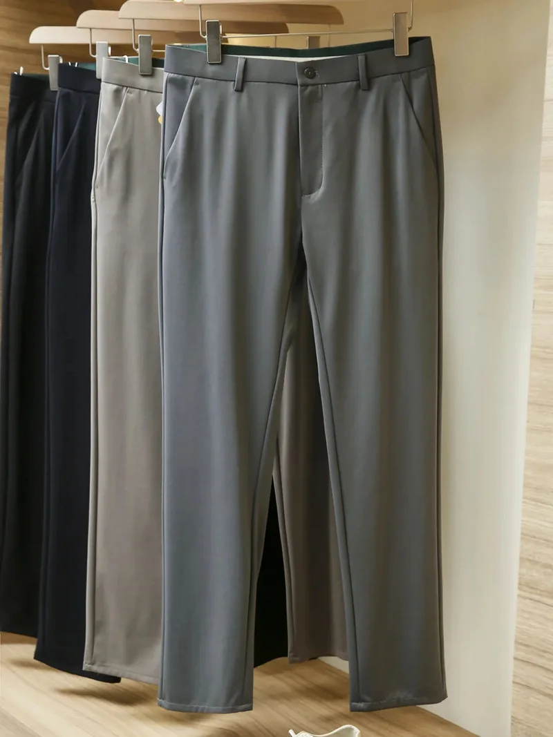 Новые летние мужские брюки прямого кроя из ледяного шелка: быстросохнущие, дышащие, для бизнеса и отдыха, модные городские
Новые летние мужские брюки прямого кроя из ледяного шелка: быстросохнущие, дышащие, для бизнеса и отдыха, модные городские