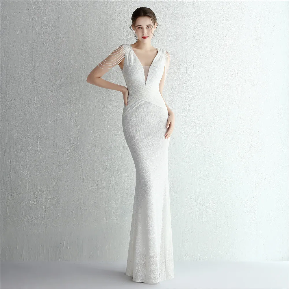 Women's Long Sexy Sequines Prom Evening Dresses Mermaid Vestidos Simple Zipper Back Party Gown
Women's Long Sexy Sequines Prom Evening Dresses Mermaid Vestidos Simple Zipper Back Party Gown