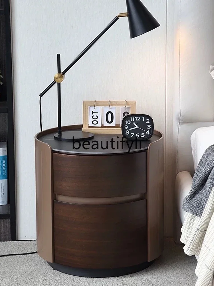qqItalian round bedside table light luxury modern simple bedroom bedside solid wood rock slab locker
qqItalian round bedside table light luxury modern simple bedroom bedside solid wood rock slab locker