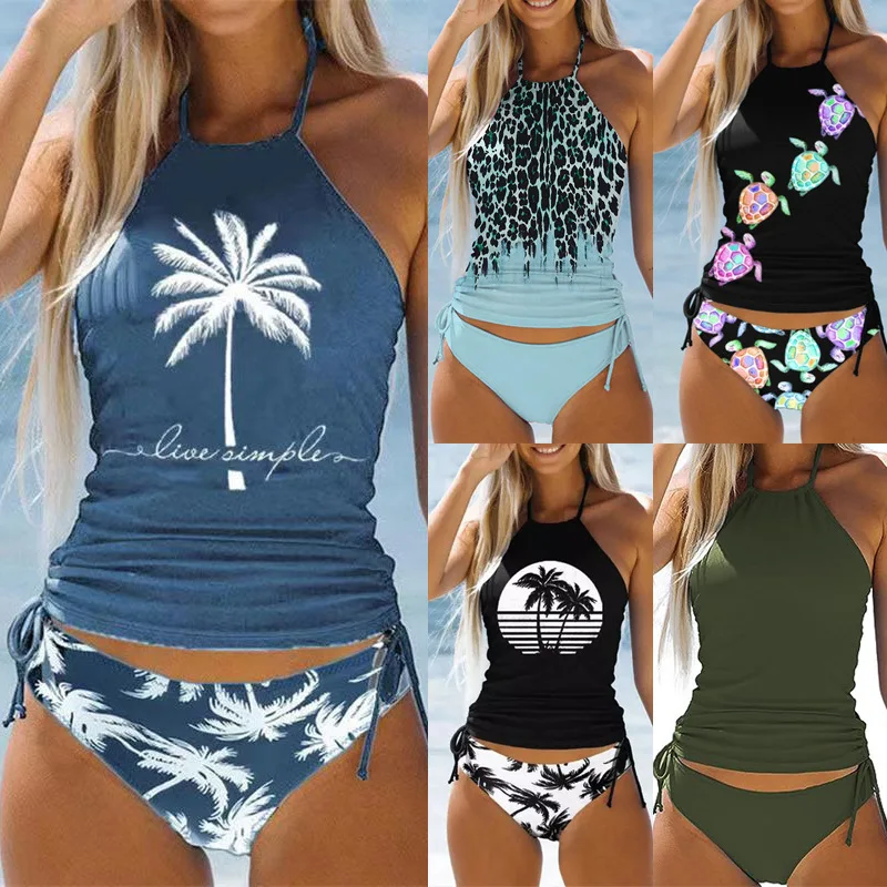 Women's Two-piece Oversized Printed Hanging Neck Bikini Swimsuit, Fashionable Beachwear, Vacation Sports Swimsuit for Girls 2025
Women's Two-piece Oversized Printed Hanging Neck Bikini Swimsuit, Fashionable Beachwear, Vacation Sports Swimsuit for Girls 2025