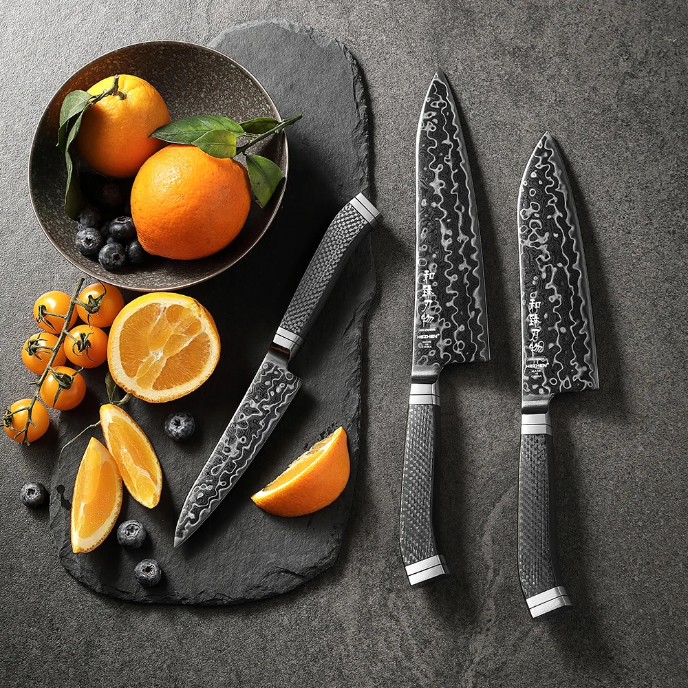 HEZHEN Premium 145 Layers Damascus Steel 1/3PC Knife Set Carbon Fiber Handle M390 Steel Core Ideal Gift for Chefs
HEZHEN Premium 145 Layers Damascus Steel 1/3PC Knife Set Carbon Fiber Handle M390 Steel Core Ideal Gift for Chefs