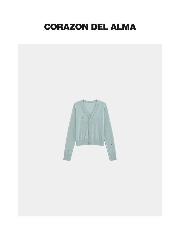 Cooling Smooth Lenzing Ultrafine Knitted V-neck Cardigan Glittering 3D Rhinestones Breathable Comfortable Women's Sweater
Cooling Smooth Lenzing Ultrafine Knitted V-neck Cardigan Glittering 3D Rhinestones Breathable Comfortable Women's Sweater