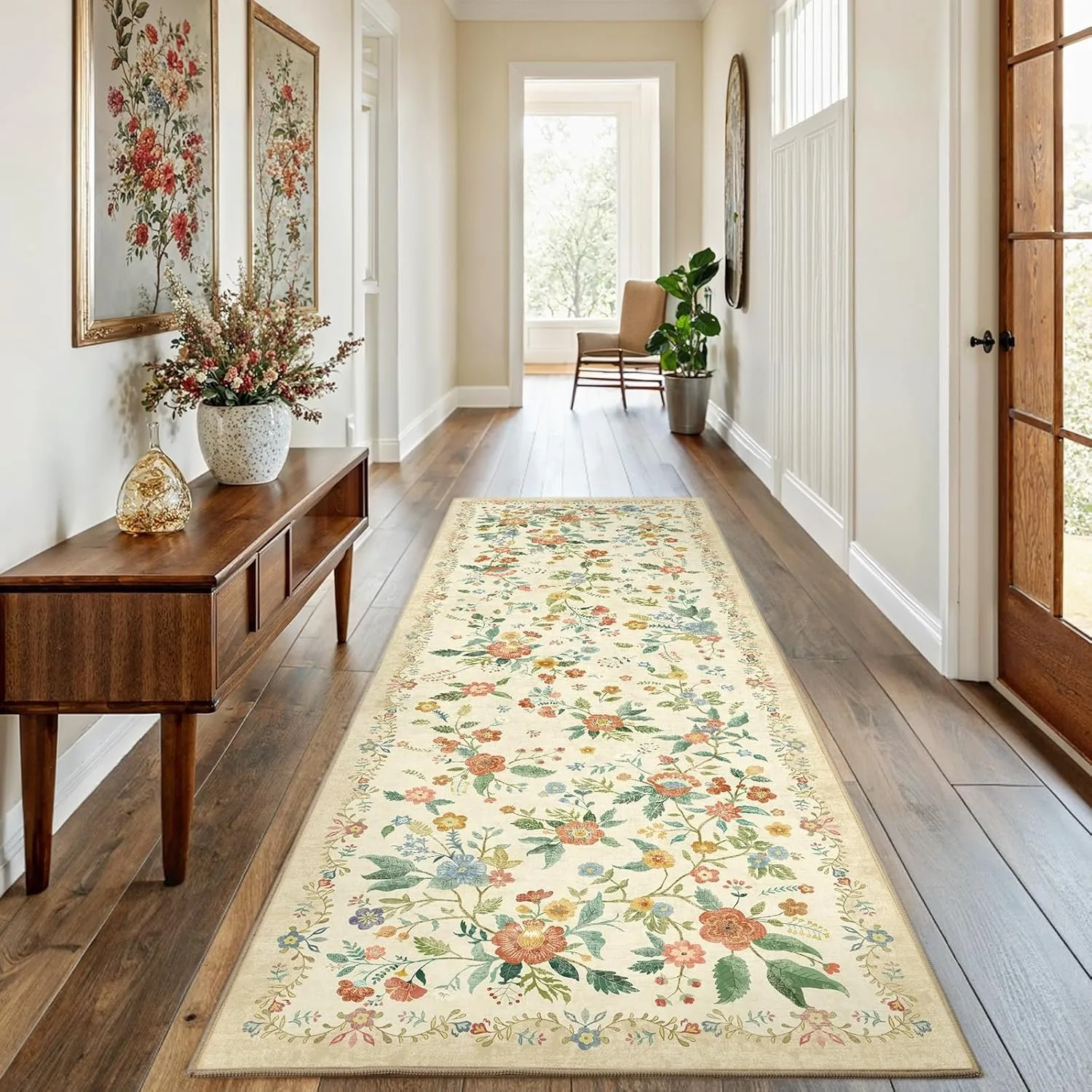 Runner Rug Machine Washable Non-slip Corridor Carpet Bohemian Beige Floral Hallway Bedroom Mat Large Size Home Decor Rugs Ковер
Runner Rug Machine Washable Non-slip Corridor Carpet Bohemian Beige Floral Hallway Bedroom Mat Large Size Home Decor Rugs Ковер