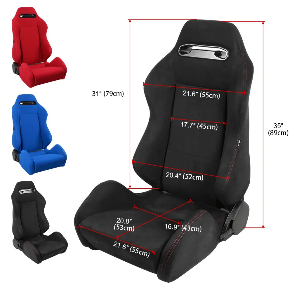 Universal 1pc Right Left Racing Car Sports Bucket Racing Seats Adjustable Black Cloth Reclinable Sports Bucket Car Seats
Universal 1pc Right Left Racing Car Sports Bucket Racing Seats Adjustable Black Cloth Reclinable Sports Bucket Car Seats