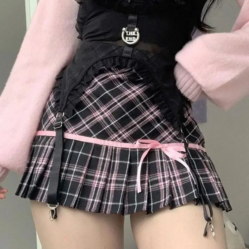 NIGGEEY Bowtie Y2K Girls' Contrast Color Pleated Plaid Skirt American Retro Academy Style Hotsweet Short Half Skirt Summer
NIGGEEY Bowtie Y2K Girls' Contrast Color Pleated Plaid Skirt American Retro Academy Style Hotsweet Short Half Skirt Summer