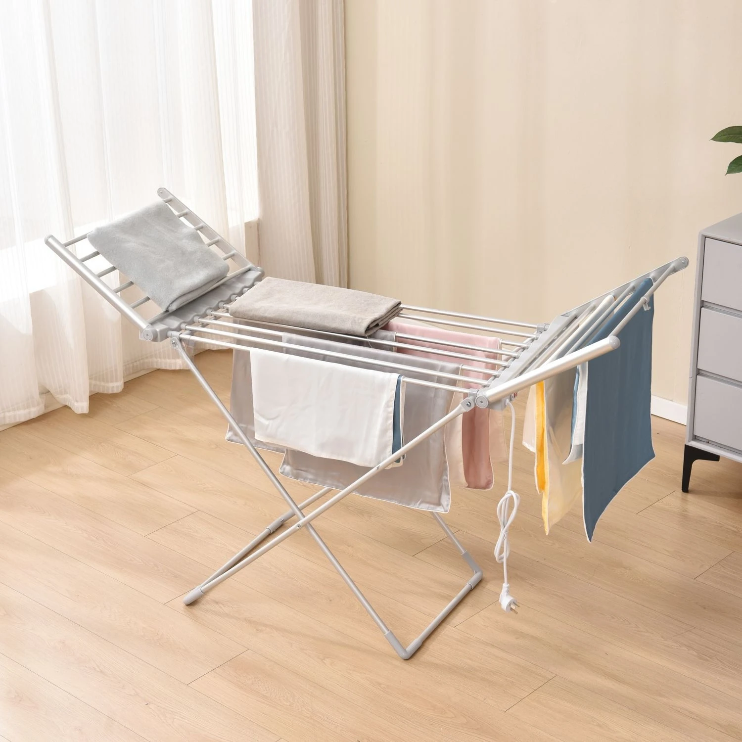 Electric Heated Clothes Drying Rack, 230W Foldable Airer with Constant Temperature for Home Use
Electric Heated Clothes Drying Rack, 230W Foldable Airer with Constant Temperature for Home Use