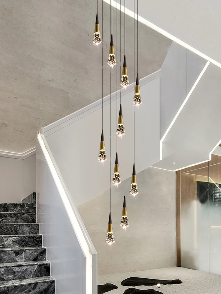 Modern Ceiling Lamps Staircase Chandelier Lights Hanging Lamps for Ceiling Lights for Living room Lustre Crystals Pendant Light
Modern Ceiling Lamps Staircase Chandelier Lights Hanging Lamps for Ceiling Lights for Living room Lustre Crystals Pendant Light
