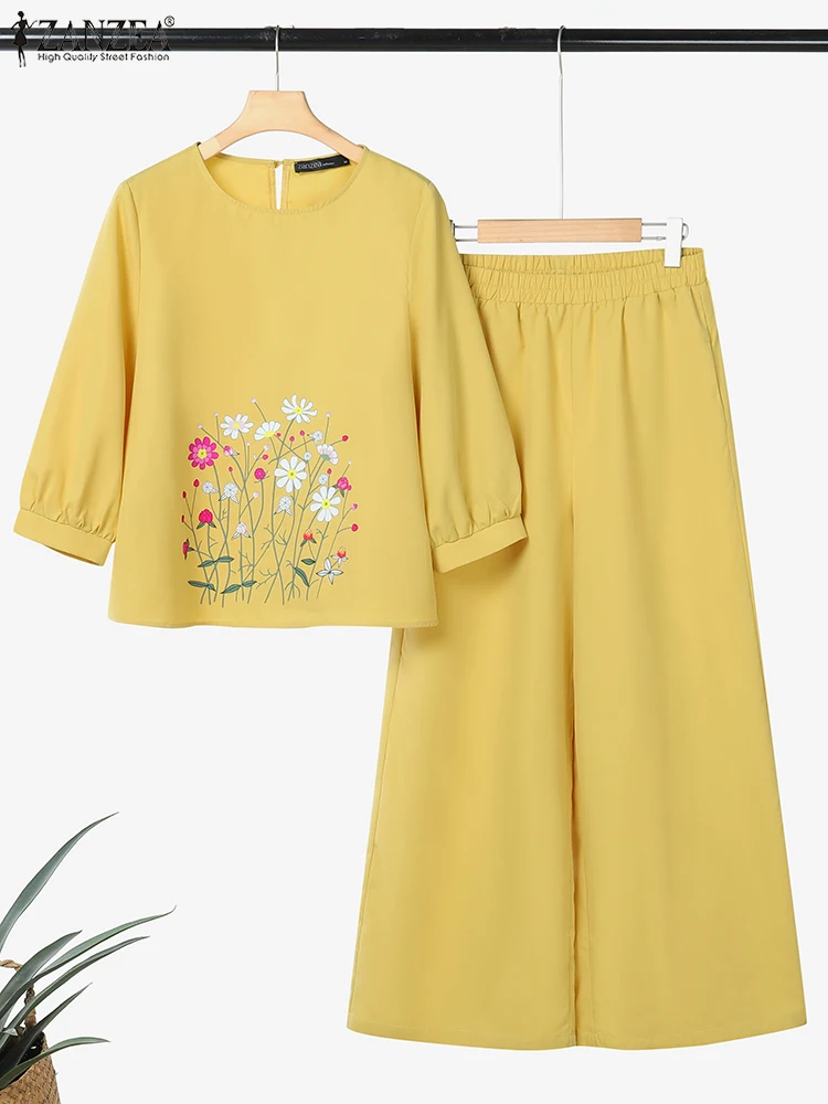 ZANZEA Floral Print 3/4 Sleeve Blouses Womens Pant Sets Vintage Wide Leg Pants Casual Day Wear 2 Pieces Sets Spring 2pcs Outfits
ZANZEA Floral Print 3/4 Sleeve Blouses Womens Pant Sets Vintage Wide Leg Pants Casual Day Wear 2 Pieces Sets Spring 2pcs Outfits