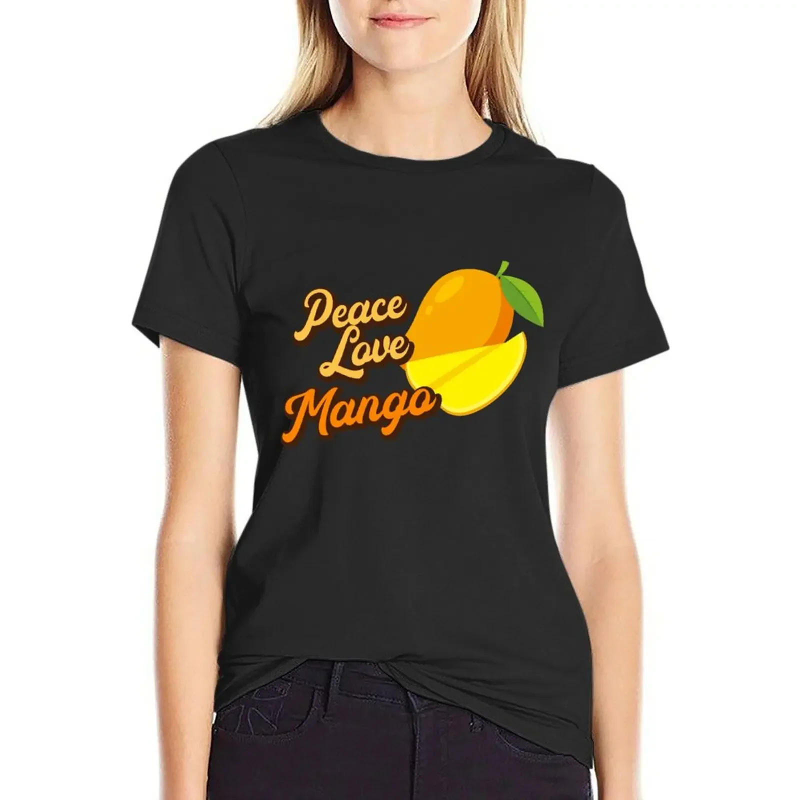 Peace Love Mango. T-Shirt summer clothes customizeds hippie clothes funnys Women's summer blouses 2025
Peace Love Mango. T-Shirt summer clothes customizeds hippie clothes funnys Women's summer blouses 2025