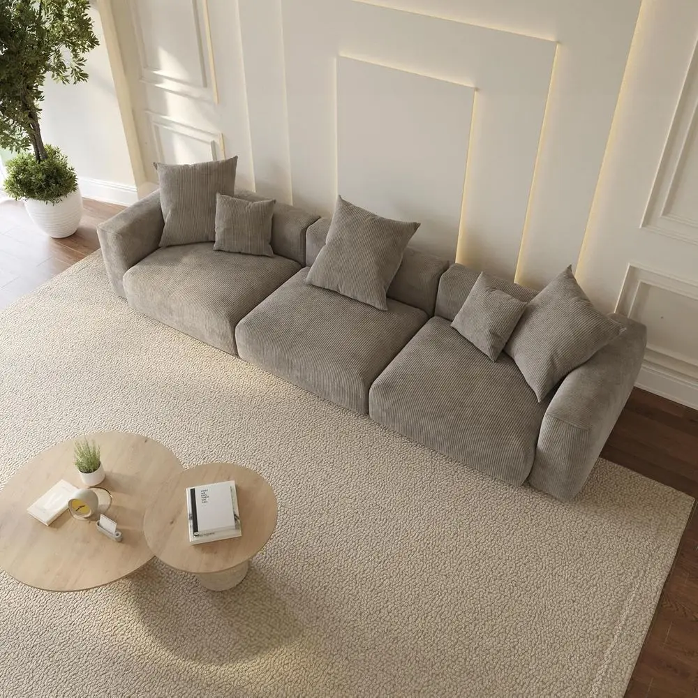 Oversized 3-Seater Corduroy Sofa with 5 Removable Washable Pillows
Oversized 3-Seater Corduroy Sofa with 5 Removable Washable Pillows