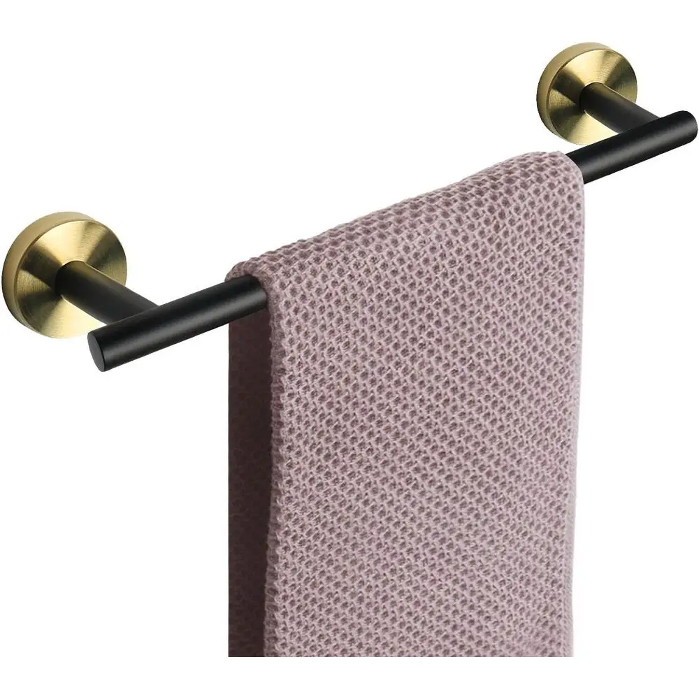 16-Inch Wall-Mounted Shower Towel Rack, Matte Black & Gold, 13-Inch Hanging Space
16-Inch Wall-Mounted Shower Towel Rack, Matte Black & Gold, 13-Inch Hanging Space