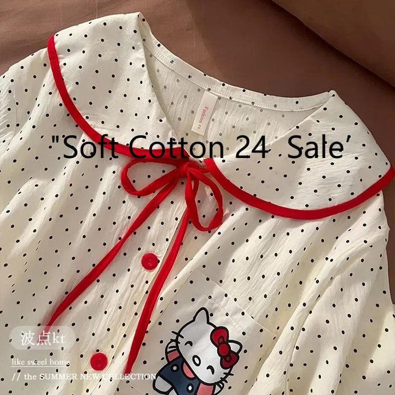 Hello Kitty Polka Dot Pajamas Women, Crew Neck Doll Neck Cute Cartoon Short Sleeve Shorts Two-piece Set, Hello Kitty Loungewear
Hello Kitty Polka Dot Pajamas Women, Crew Neck Doll Neck Cute Cartoon Short Sleeve Shorts Two-piece Set, Hello Kitty Loungewear
