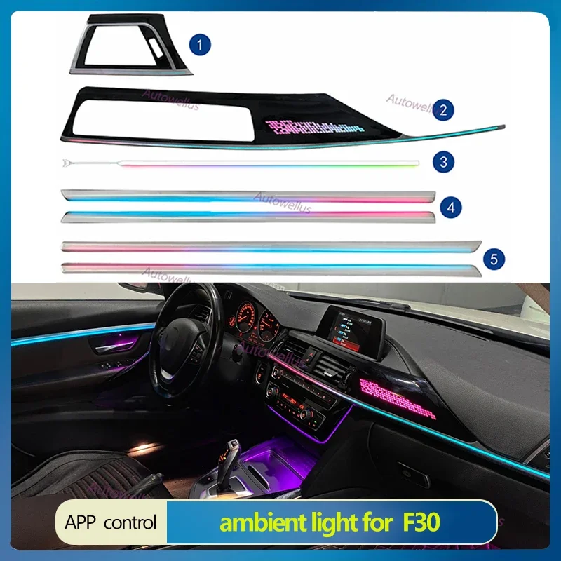 For BMW 3 Series 3GT F30 App Control 64 RGB Dynamic Colour Car LED Ambient Light Symphony Decorative Lamp Handled Dash Lamp
For BMW 3 Series 3GT F30 App Control 64 RGB Dynamic Colour Car LED Ambient Light Symphony Decorative Lamp Handled Dash Lamp