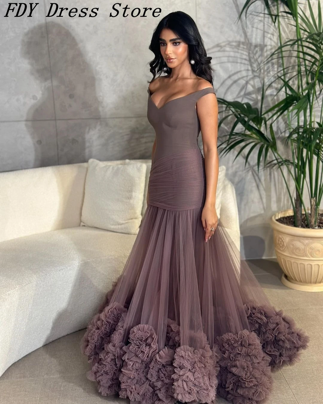 Mermaid Ruffles Tulle Prom Dresses Sexy V Neck Pleated Floor Length Open Back Formal Occasion Dress Evening Dress
Mermaid Ruffles Tulle Prom Dresses Sexy V Neck Pleated Floor Length Open Back Formal Occasion Dress Evening Dress