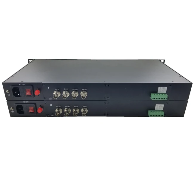 1 ch optical fiber 4chs 3G-SDI forward video with embedded audio + 2 x bidirectional audio Fiber Transceiver RS485
1 ch optical fiber 4chs 3G-SDI forward video with embedded audio + 2 x bidirectional audio Fiber Transceiver RS485