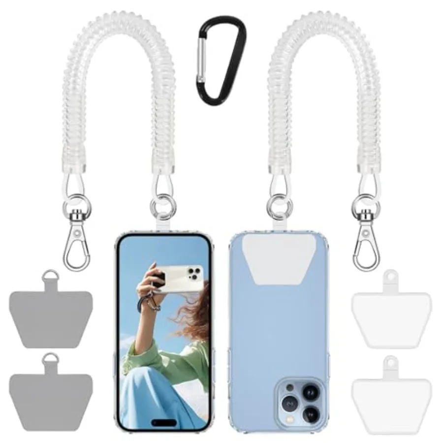 Phone Lanyard Leash with 4 Patch, 2* Phone Tether, 4* Phone Tether Tab, 1* Carabiner for Climbing Outdoor Hiking Cycling Skiing
Phone Lanyard Leash with 4 Patch, 2* Phone Tether, 4* Phone Tether Tab, 1* Carabiner for Climbing Outdoor Hiking Cycling Skiing
