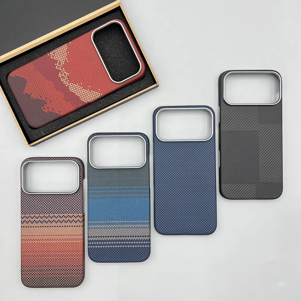 For iPhone 17 Pro Max phone case, carbon fiber Kevlar aramid fiber hard shell, lightweight business black protective cover
For iPhone 17 Pro Max phone case, carbon fiber Kevlar aramid fiber hard shell, lightweight business black protective cover