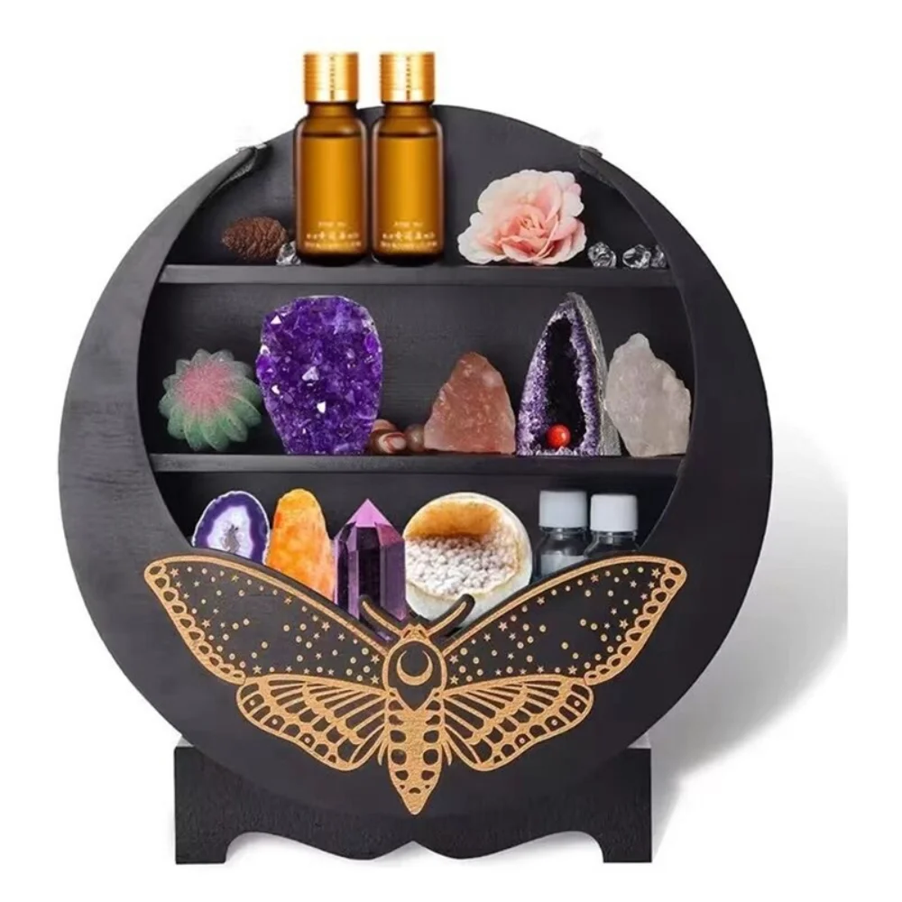 Gothic Crescent Moon Shelf with Warped Moon Mirror Wooden Shelf Perfect for Crystals Urban Apartments Living Room Bedroom Shelf
Gothic Crescent Moon Shelf with Warped Moon Mirror Wooden Shelf Perfect for Crystals Urban Apartments Living Room Bedroom Shelf