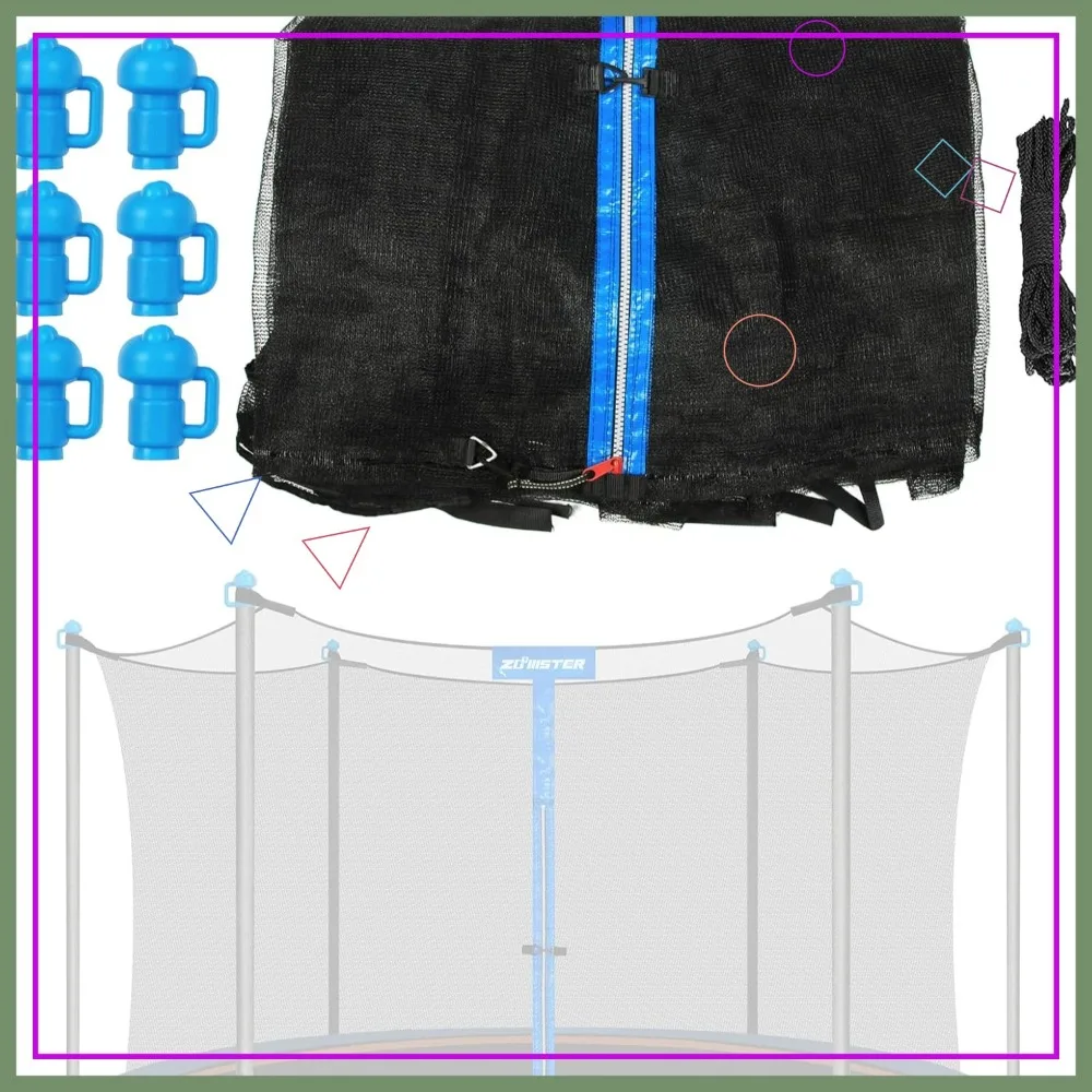 Replacement Trampoline Enclosure Net for 6 Straight Poles Round, Breathable & Weather-Resistant with Pole Caps
Replacement Trampoline Enclosure Net for 6 Straight Poles Round, Breathable & Weather-Resistant with Pole Caps