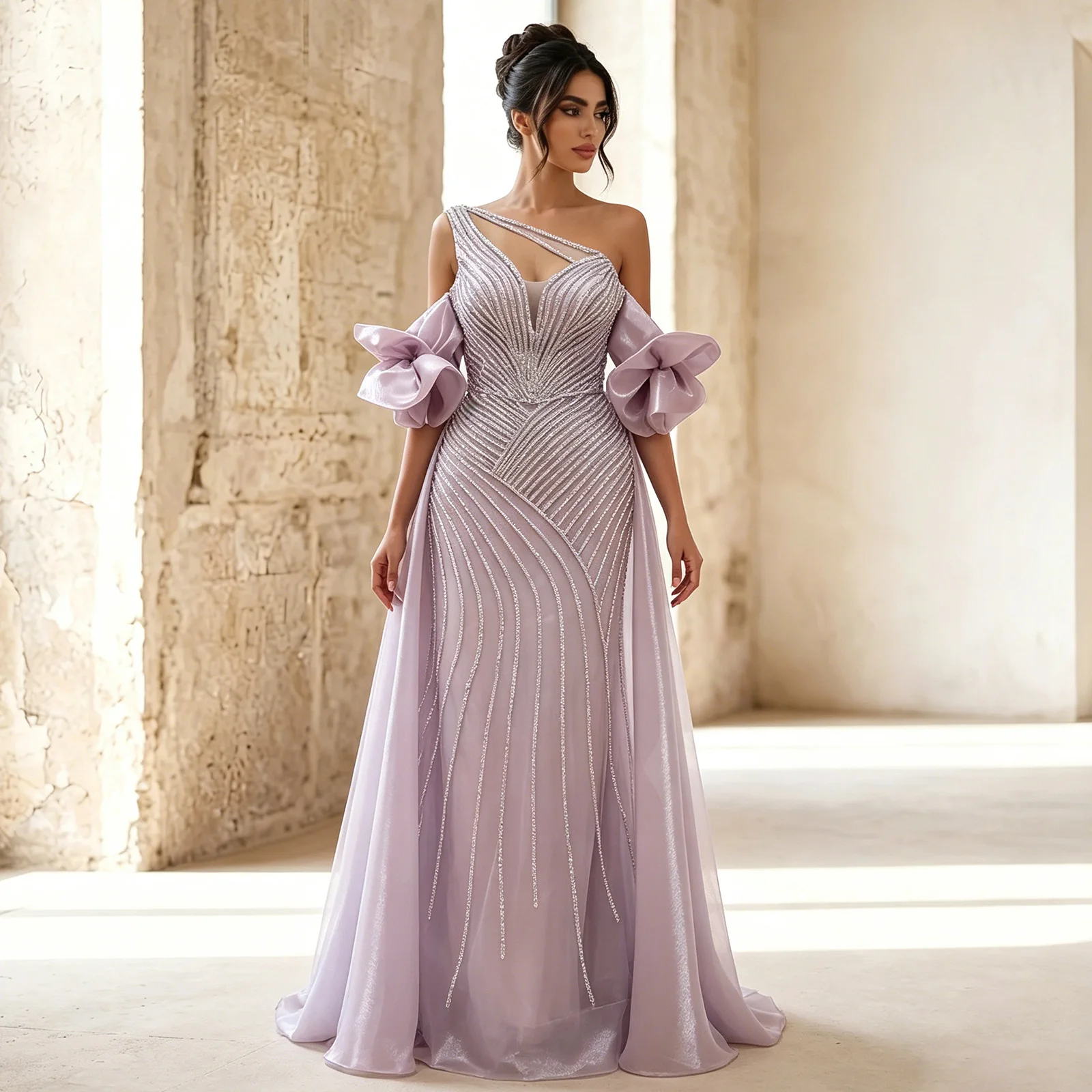 Eshault&bridal One-Shoulder Beaded Mermaid Evening Dress Detachable Sleeves Long Formal Prom Wedding Party Gown Customized 2026
Eshault&bridal One-Shoulder Beaded Mermaid Evening Dress Detachable Sleeves Long Formal Prom Wedding Party Gown Customized 2026