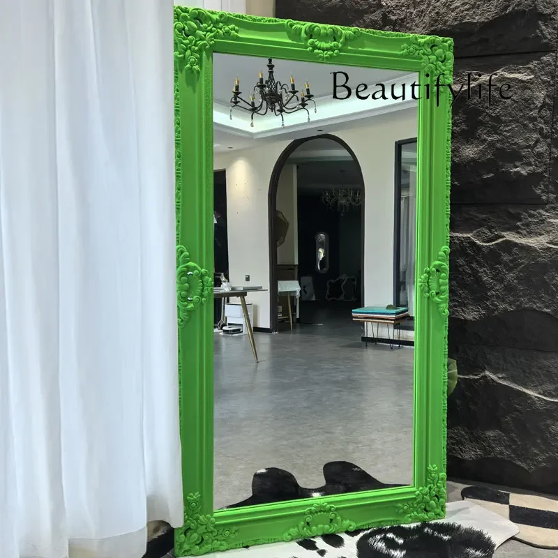 decorative full-length mirror floor fitting mirror simple British retro flocking full-length mirror clothing store
decorative full-length mirror floor fitting mirror simple British retro flocking full-length mirror clothing store