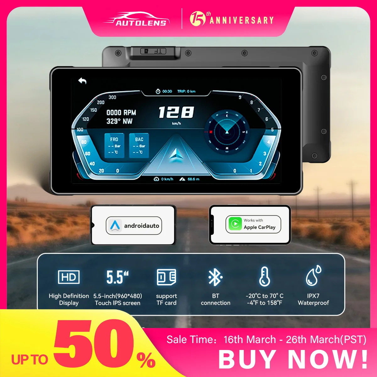 Motorcycle CarPlay, 5.5" Touch Screen Support, Siri & Google Assistant, Easy Installation & Removal Ultra-slim body metal casing
Motorcycle CarPlay, 5.5" Touch Screen Support, Siri & Google Assistant, Easy Installation & Removal Ultra-slim body metal casing