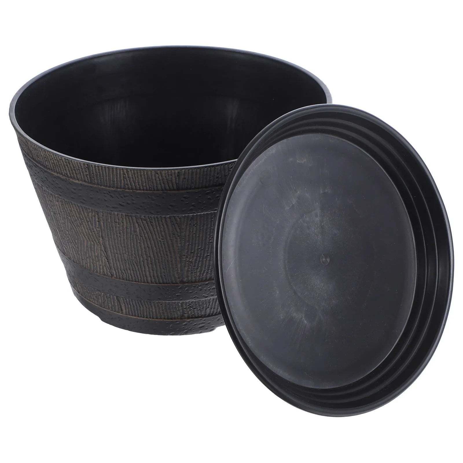 Vintage Style Barrel Planter Heavy Duty Outdoor Flower Pot for Balcony Garden Large Plant Container Rustic Plastic Planter with
Vintage Style Barrel Planter Heavy Duty Outdoor Flower Pot for Balcony Garden Large Plant Container Rustic Plastic Planter with