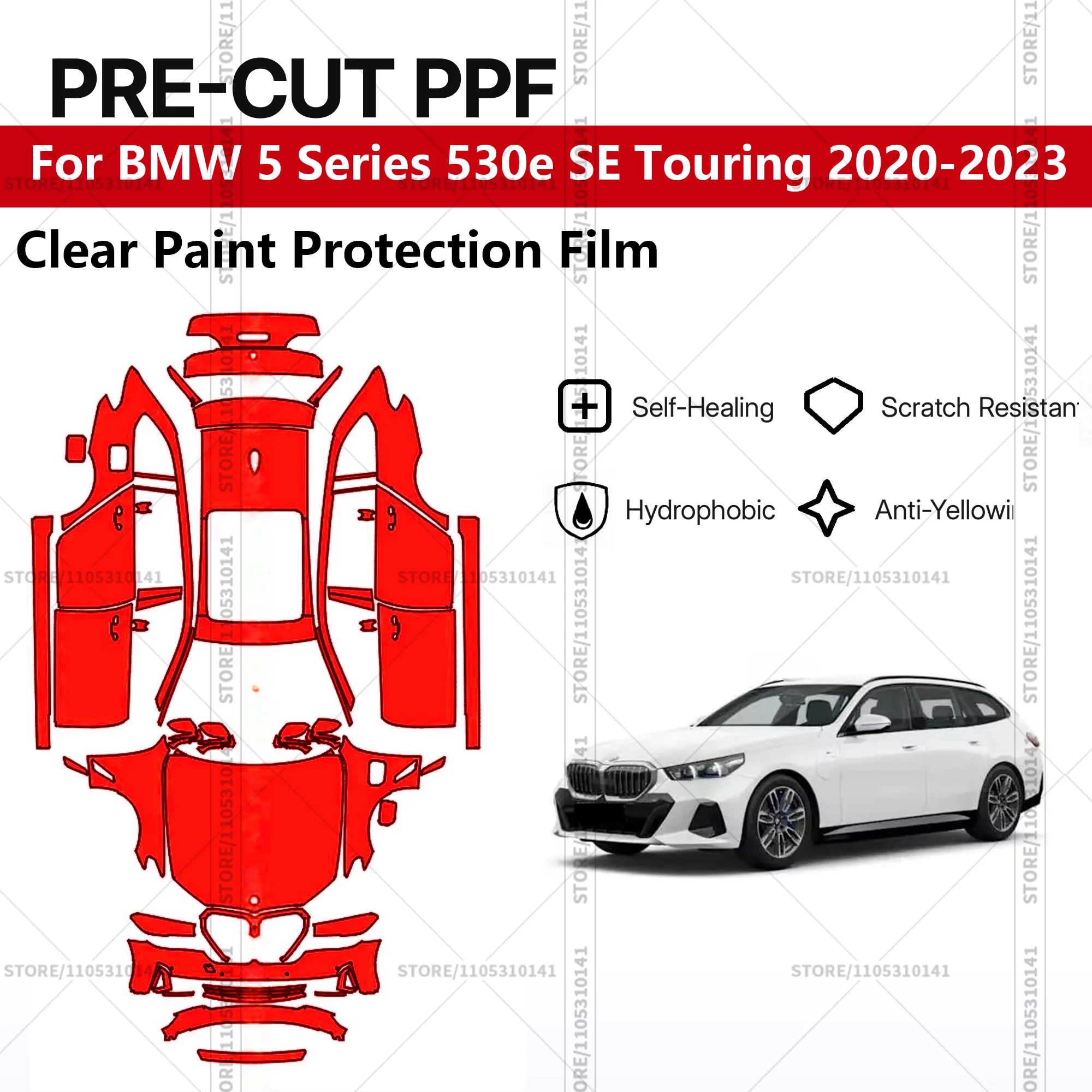 Pre-Cut Paint Protection Film PPF Transparent Car Film Professional Automotive PPF For BMW 5 Series 530e SE Touring 2020-2023
Pre-Cut Paint Protection Film PPF Transparent Car Film Professional Automotive PPF For BMW 5 Series 530e SE Touring 2020-2023