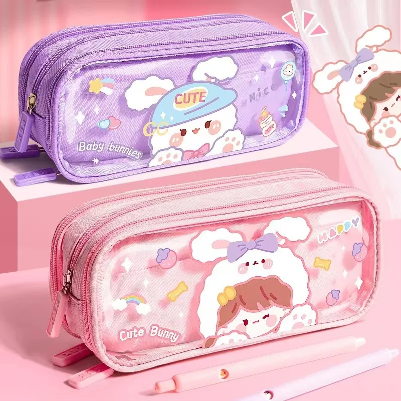 Cartoon Transparent Canvas Pen Bag Student Stationery Storage Large Capacity Three Layer Multifunctional Pen Bag Wholesale
Cartoon Transparent Canvas Pen Bag Student Stationery Storage Large Capacity Three Layer Multifunctional Pen Bag Wholesale