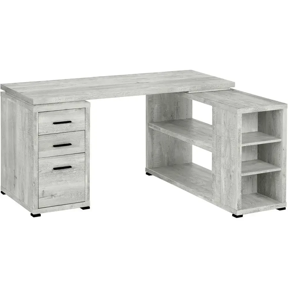 60 Grey Reclaimed Wood L-Shaped Desk with Storage - Left or Right Facing
60 Grey Reclaimed Wood L-Shaped Desk with Storage - Left or Right Facing